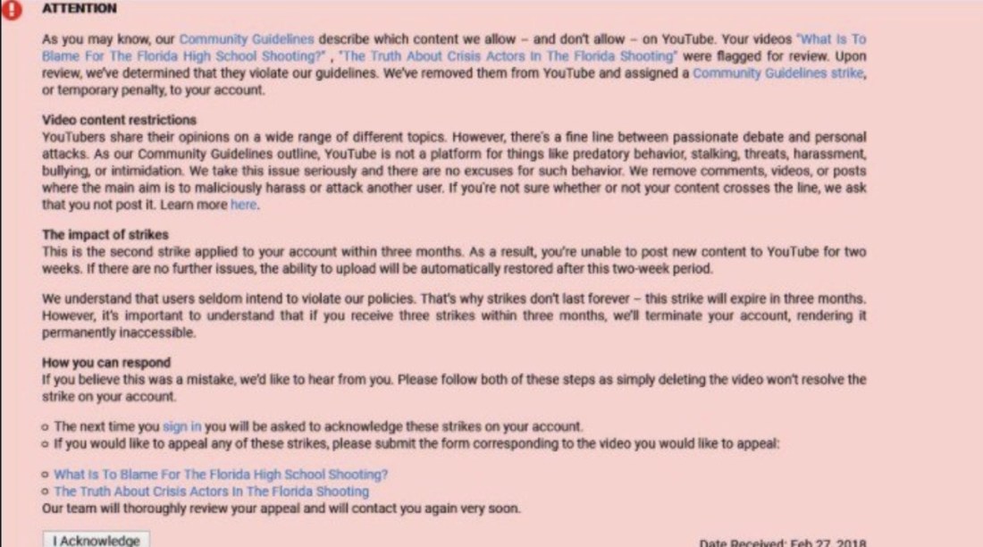 IW YouTube Warning